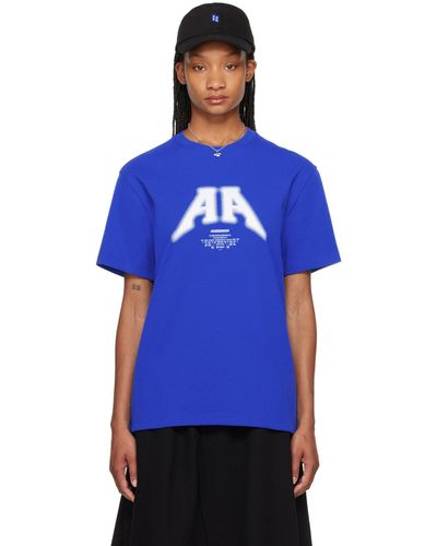 Adererror T-shirt bleu à logo brodé