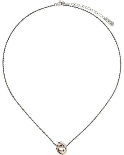 Paul Smith Gunmetal Double Ring Necklace - Natural