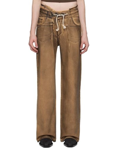 OTTOLINGER Ssense Exclusive Brown Double Fold Jeans - Natural