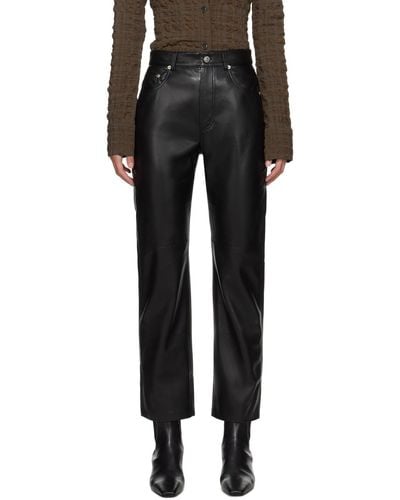 Nanushka Vinni Vegan Leather Trousers - Black