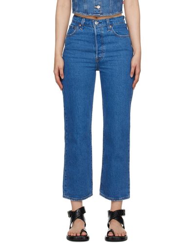 Levi's Blue Ribcage Straight Ankle Jeans