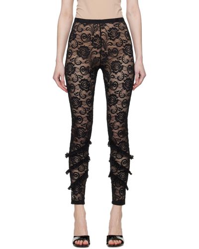 MSGM Black Floral leggings