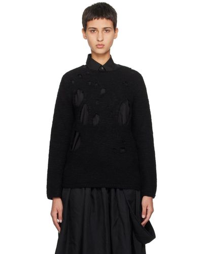 COMME DES GARÇON BLACK Comme Des Garçons Distressed Sweater - Black