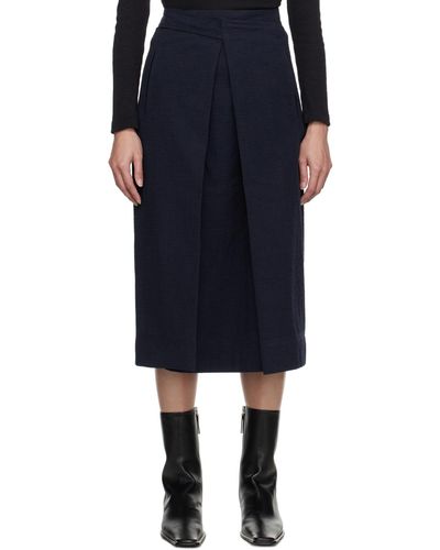 YMC George Midi Skirt - Blue