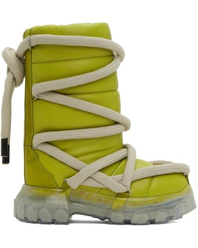 Rick Owens Green Lunar Tractor Boots