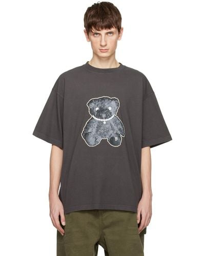 we11done Grey Necklace Teddy T-shirt - Black