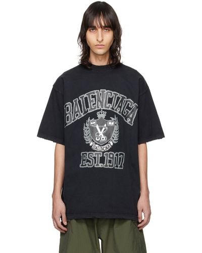 Balenciaga T-shirt en coton à imprimé graphique - Noir