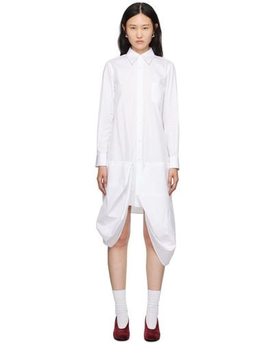 Comme des Garçons White Asymmetric Midi Dress - Black