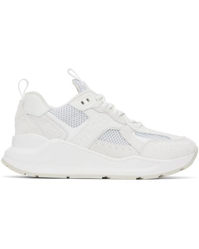 Burberry Leather, Suede And Mesh Trainers - White