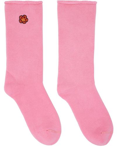 KENZO Pink Paris Boke Flower Socks