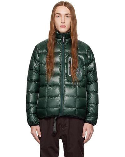 and wander Green Diamond Stitch Packable Down Jacket