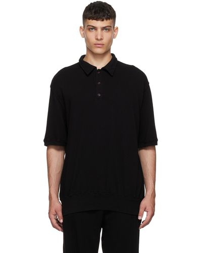 Les Tien コットン ポロシャツ - ブラック