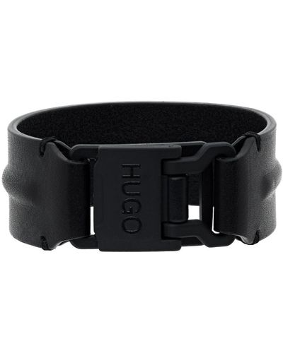 HUGO E-leather Bracelet - Black