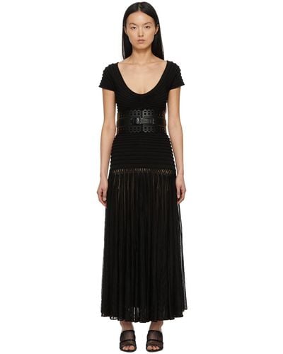 Alaïa Black Ottoman Knit Long Dress