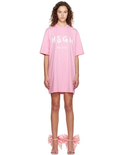 MSGM Pink Glittered Minidress