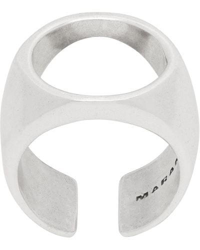 Isabel Marant Silver Cutout Ring - White