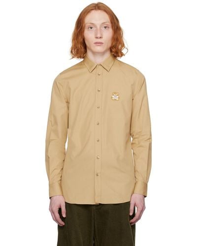 Moschino Beige Teddy Patch Shirt - Natural