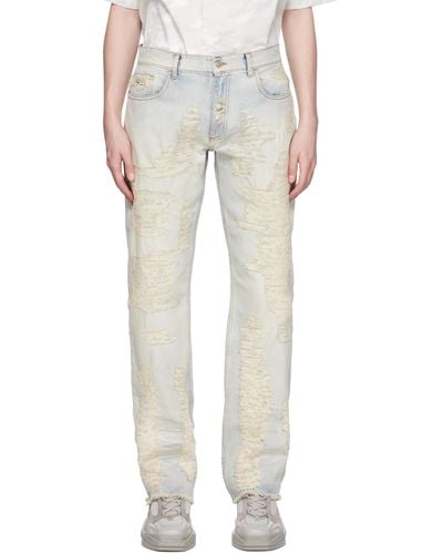 1017 ALYX 9SM Blue Destroyed Jeans - White