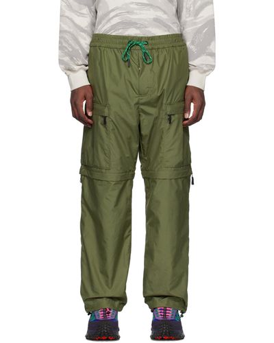 3 MONCLER GRENOBLE Khaki Zip Panel Cargo Trousers - Green