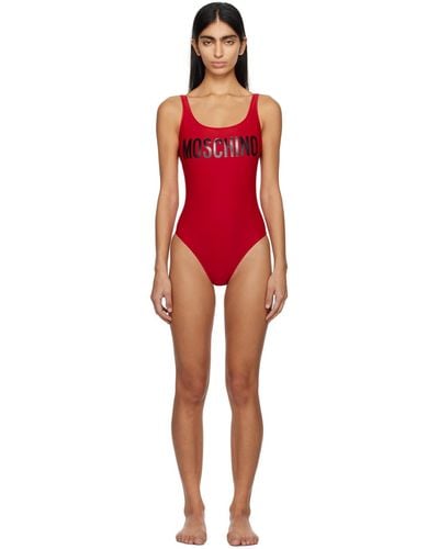 Moschino Red Printed One-piece Swimsuit