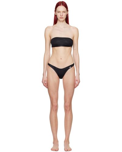 The Attico Bikini noir sans bretelles