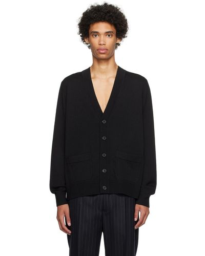 Dries Van Noten Cardigan noir à col en y