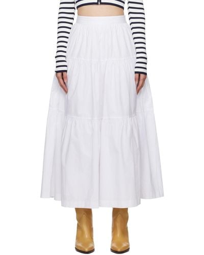 STAUD Sea Midi Skirt - White