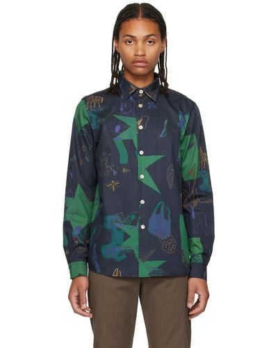 PS by Paul Smith Navy Magnificent Obsessions Shirt - Black