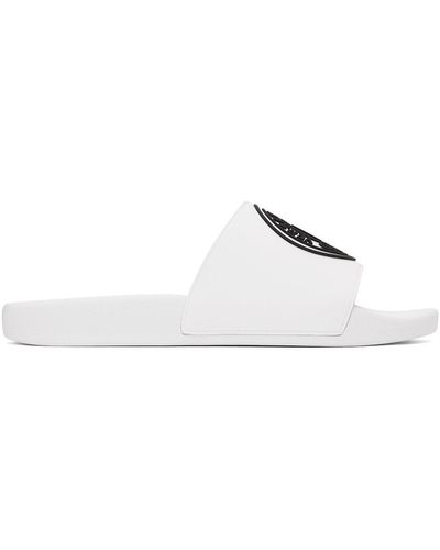 Versace Logo-embossed Slip-on Slides - White