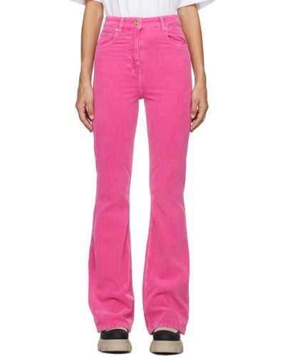 Ganni Cotton Corduroy Flared Pants - Pink
