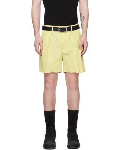 Dries Van Noten Yellow Cinch Shorts - Black