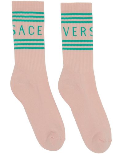 Versace Pink Vintage Logo Socks - Green
