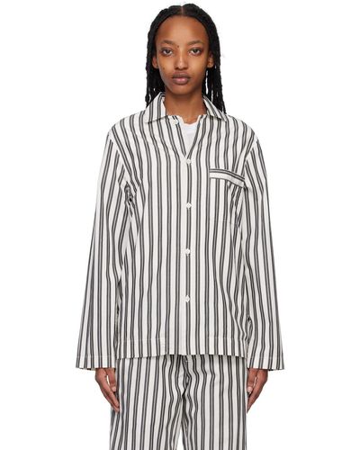 Tekla Chemise de pyjama surdimensionnée blanc et noir - Multicolore
