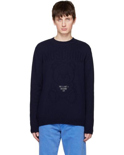 Moschino Navy 'this Is Not A Toy' Sweater - Blue