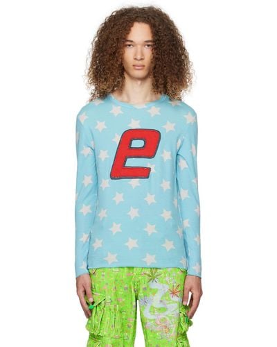 ERL Blue Printed Long Sleeve T-shirt - Multicolor