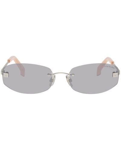 Acne Studios Silver Rimless Sunglasses - Black
