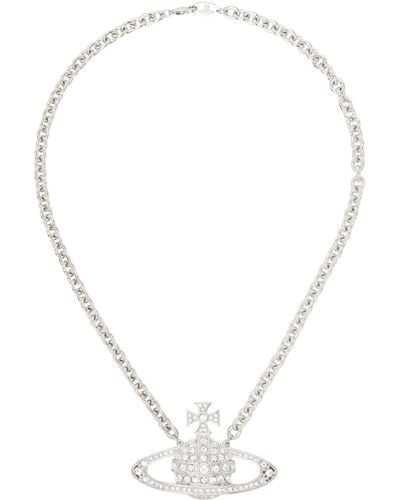 Vivienne Westwood Silver Bas Relief Necklace - White