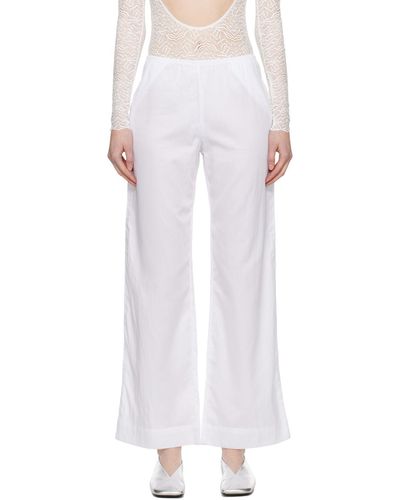 Leset Pantalon de détente yoko blanc à poches