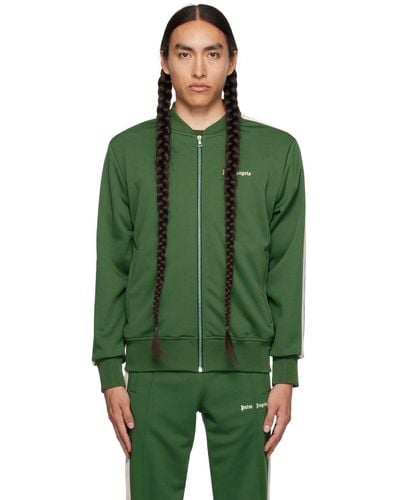 Palm Angels Green Embroidered Track Jacket
