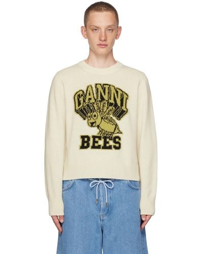 Ganni Yellow Bees Crewneck - Multicolour