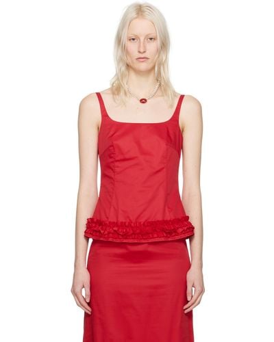 Molly Goddard Camille Tank Top - Red