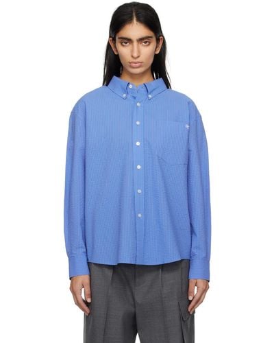 DUNST Spread Collar Shirt - Blue