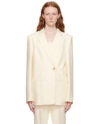 Helmut Lang Off-white Double-breasted Blazer - Natural