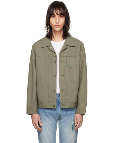 Levi's Blouson camionneur type 1 kaki - Multicolore