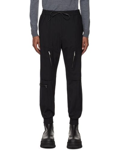 Juun.J Oblique Cargo Trousers - Black