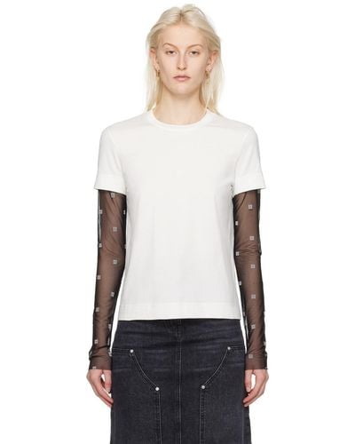Givenchy ホワイト& レイヤード 長袖tシャツ - ブラック