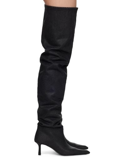 Alexander Wang Gray Viola Denim Boots - Black
