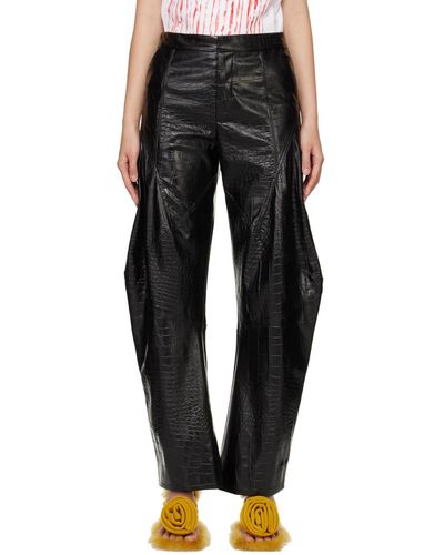 Puppets and Puppets Multicolour Cutout Faux-Leather Trousers