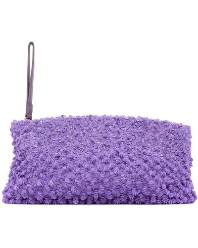 Dries Van Noten Purple Embellished Pouch