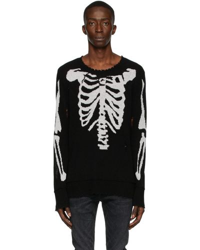 R13 カシミア Skeleton セーター - ブラック